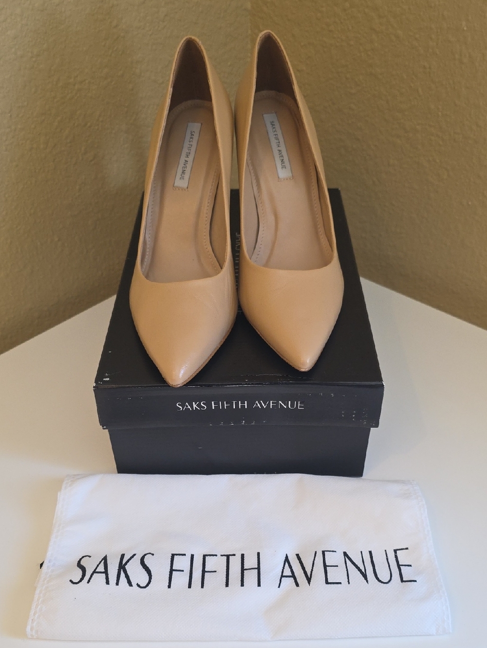 Saks Fifth Avenue Nude Pointed-Toe Pumps